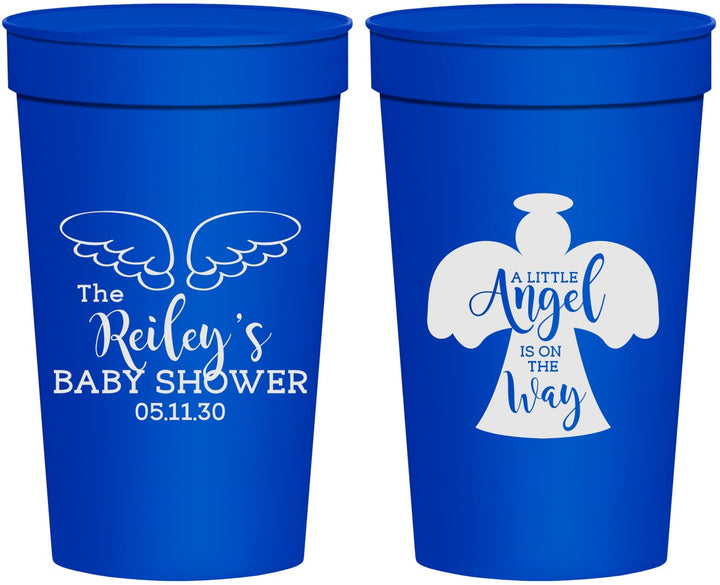 Personalized Baby Shower 32 oz Stadium Cups - Angel On The Way | 90165