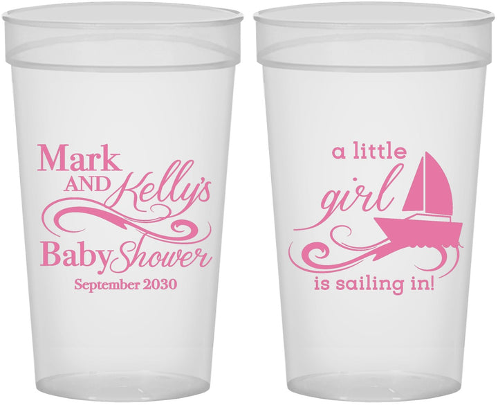 Personalized Baby Shower 32 oz Stadium Cups - Sailboat | 90178