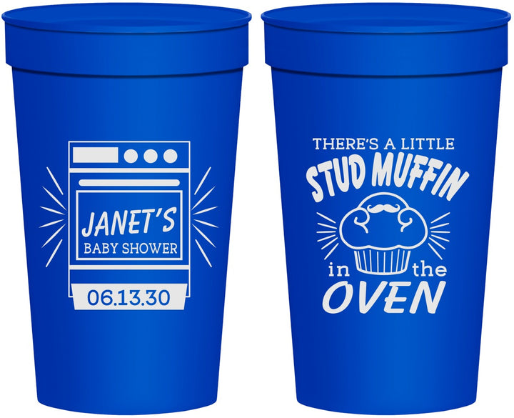 Personalized Baby Shower 32 oz Stadium Cups - Stud Muffin | 90182