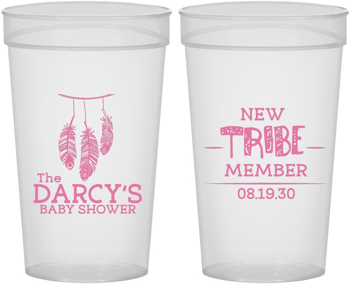 Personalized Baby Shower 32 oz Stadium Cups - Tribe Member | 90183
