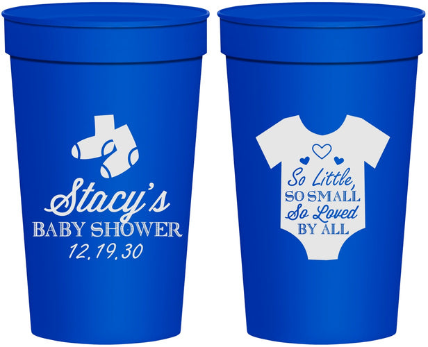 Personalized Baby Shower 32 oz Stadium Cups - Loved By All | 90188