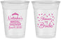 Custom Bridal Shower 16 oz Soft Sided Clear Cups - Shower The Bride | 100001