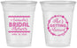Custom Bridal Shower 16 oz Soft Sided Clear Cups - She's Getting Married | 100003