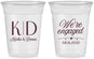 Custom Engagement 16 oz Soft Sided Clear Cups - We Are Engaged | 10001