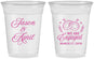 Custom Engagement 16 oz Soft Sided Clear Cups - We Are Engaged | 10003
