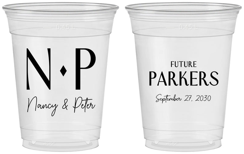 Custom Engagement 16 oz Soft Sided Clear Cups - Future | 10010