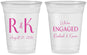 Custom Engagement 16 oz Soft Sided Clear Cups - We Are Engaged | 10011