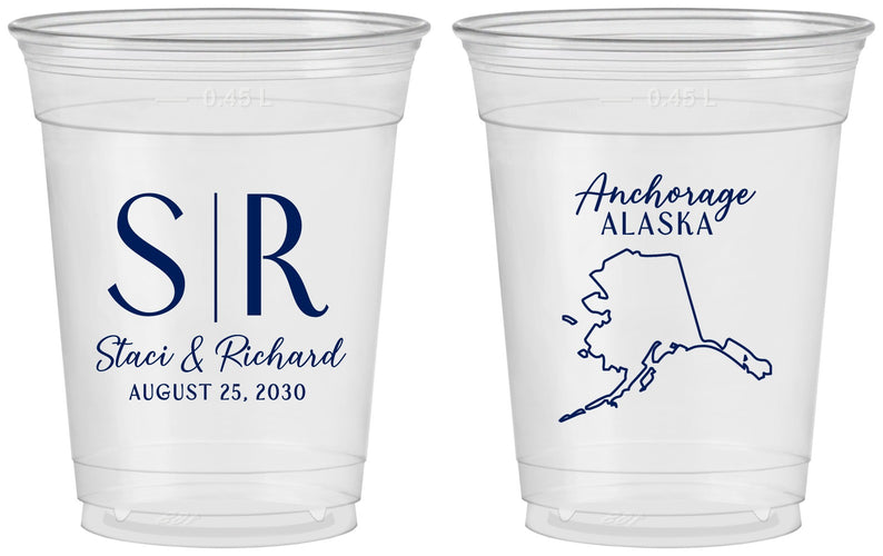 Custom Wedding 16 oz Soft Sided Clear Cups - Alaska | 101