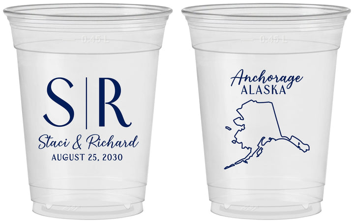 Custom Wedding 16 oz Soft Sided Clear Cups - Alaska | 101