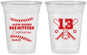Custom Bar Mitzvah 16 oz Soft Sided Clear Cups - 13th Birthday Baseball | 110005