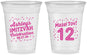 Custom Bat Mitzvah 16 oz Soft Sided Clear Cups - 12th Birthday Mazel Tov | 120007