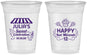 Custom Bat Mitzvah 16 oz Soft Sided Clear Cups - 12th Birthday Cupcake | 120010