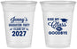 Custom Graduation 16 oz Soft Sided Clear Cups - Class Of 2027 Kiss Class Goodbye | 130028