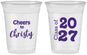 Custom Graduation 16 oz Soft Sided Clear Cups - Class Of 2027 Cheers | 130037