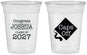 Custom Graduation 16 oz Soft Sided Clear Cups - Class Of 2027 Caps Off | 130045