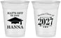 Custom Graduation 16 oz Soft Sided Clear Cups - Class Of 2027 Hats Off | 130049