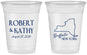 Custom Wedding 16 oz Soft Sided Clear Cups - New York | 131
