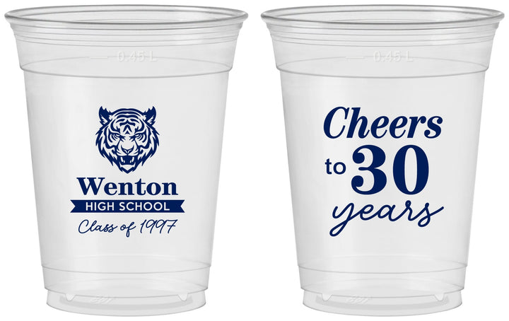 Custom Class Reunion 16 oz Soft Sided Clear Cups - Class Of 1997 30 Year | 140002