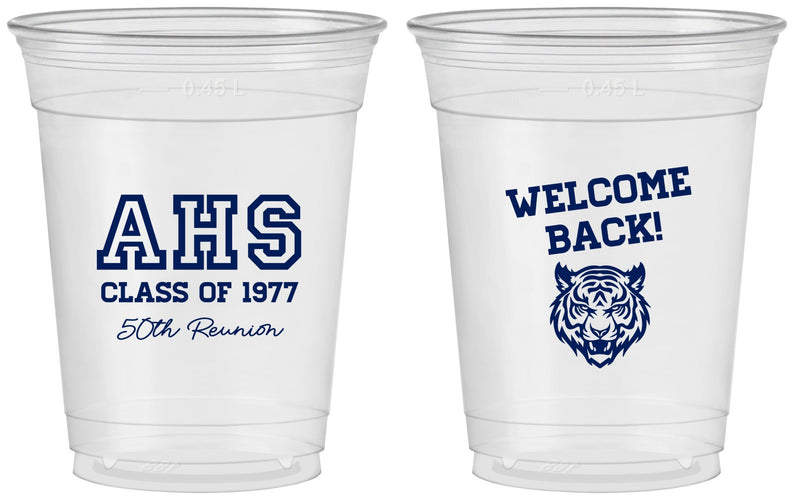 Custom Class Reunion 16 oz Soft Sided Clear Cups - Class Of 1977 50 Year | 140014