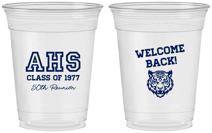 Custom Class Reunion 16 oz Soft Sided Clear Cups - Class Of 1977 50 Year | 140014