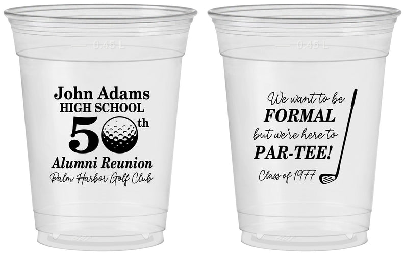 Custom Class Reunion 16 oz Soft Sided Clear Cups - Class Of 1977 50 Year | 140024