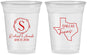 Custom Wedding 16 oz Soft Sided Clear Cups - Texas | 142