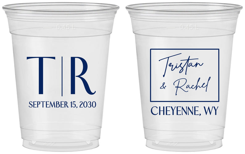 Custom Wedding 16 oz Soft Sided Clear Cups - Wyoming | 149