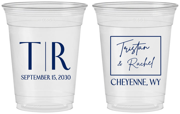 Custom Wedding 16 oz Soft Sided Clear Cups - Wyoming | 149