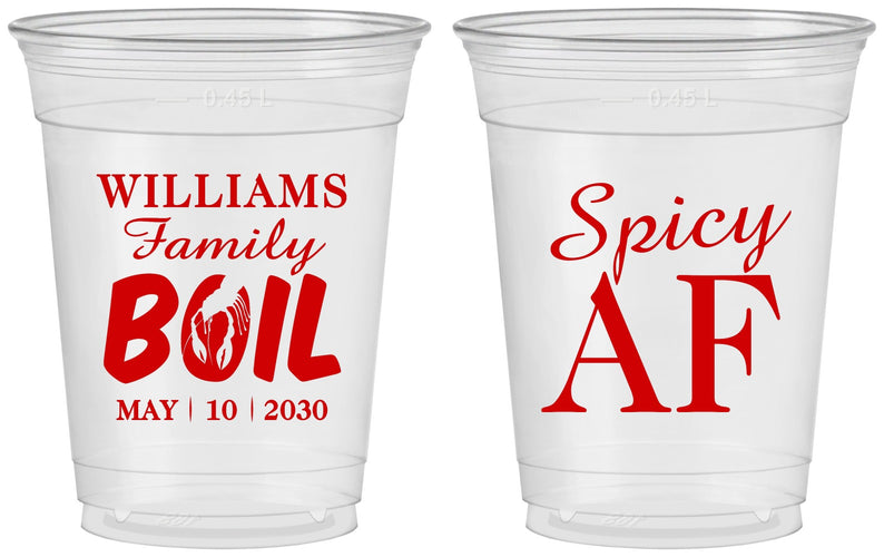 Custom Family Reunion 16 oz Soft Sided Clear Cups - Crawfish Boil | 160009
