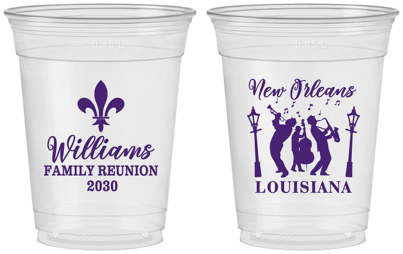 Custom Family Reunion 16 oz Soft Sided Clear Cups - New Orleans | 160030