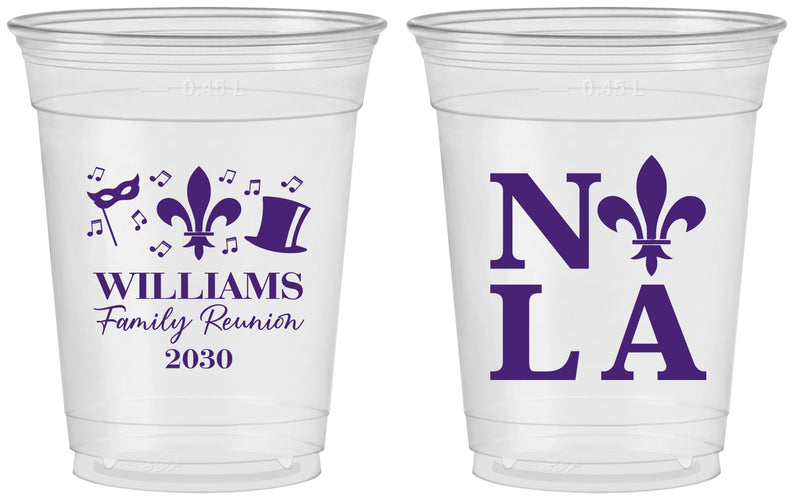 Custom Family Reunion 16 oz Soft Sided Clear Cups - New Orleans | 160031