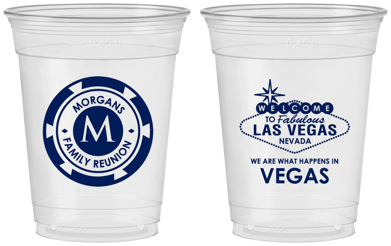 Custom Family Reunion 16 oz Soft Sided Clear Cups - Las Vegas | 160037