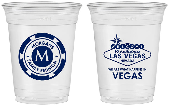 Custom Family Reunion 16 oz Soft Sided Clear Cups - Las Vegas | 160037