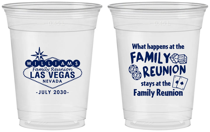 Custom Family Reunion 16 oz Soft Sided Clear Cups - Las Vegas | 160038