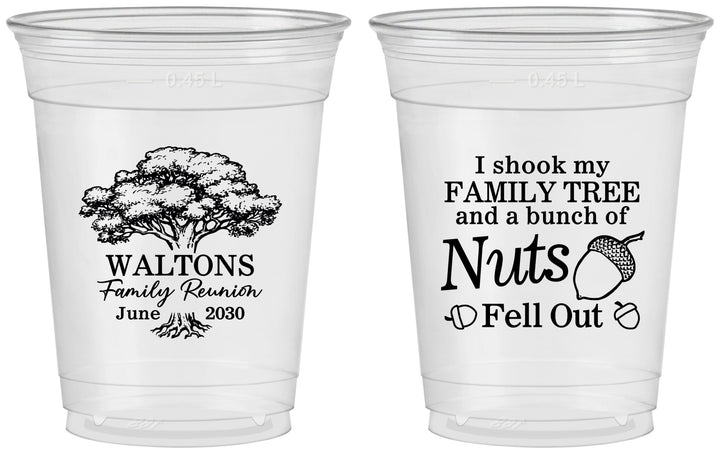 Custom Family Reunion 16 oz Soft Sided Clear Cups - Tree | 160058