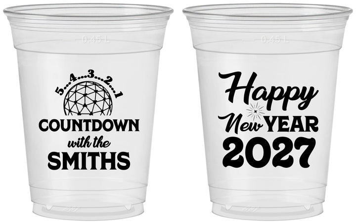 Custom New Years 16 oz Soft Sided Clear Cups - 2027 Countdown | 170026