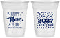 Custom New Years 16 oz Soft Sided Clear Cups - 2027 Confetti | 170027