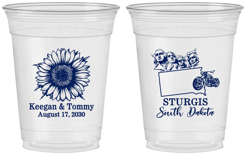Custom Wedding 16 oz Soft Sided Clear Cups - South Dakota | 190