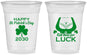 Custom St Patricks Day 16 oz Soft Sided Clear Cups - Clover Irish | 200008