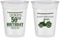Custom Birthday 16 oz Soft Sided Clear Cups - 50th Tractor | 20005
