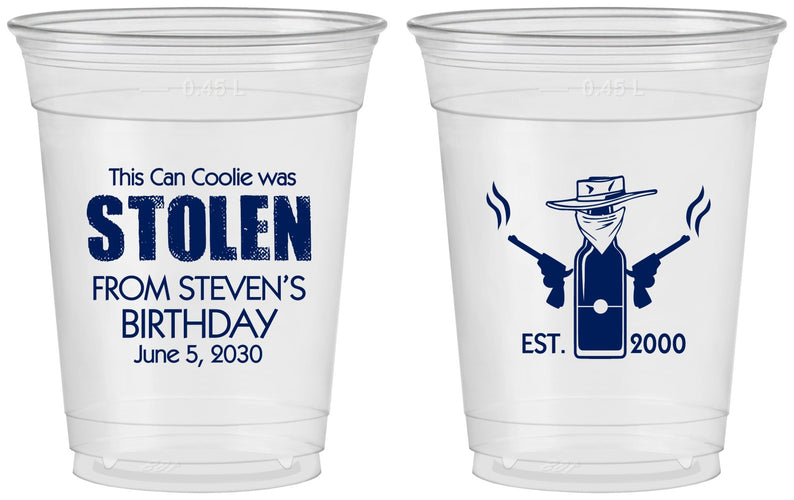 Custom Birthday 16 oz Soft Sided Clear Cups - 30th | 20007