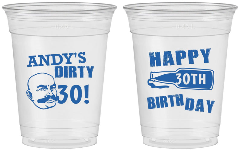 Custom Birthday 16 oz Soft Sided Clear Cups - 30th | 20012