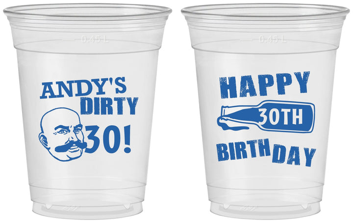 Custom Birthday 16 oz Soft Sided Clear Cups - 30th | 20012