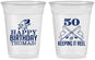 Custom Birthday 16 oz Soft Sided Clear Cups - 50th Keeping It Reel | 20066