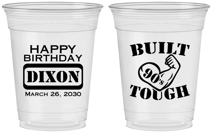 Custom Birthday 16 oz Soft Sided Clear Cups - Built Tough | 20078