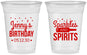 Custom Birthday 16 oz Soft Sided Clear Cups - Sparkles Spirits | 20083