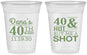 Custom Birthday 16 oz Soft Sided Clear Cups - 40th | 20086