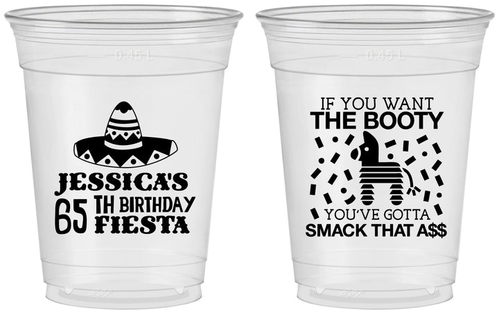 Custom Birthday 16 oz Soft Sided Clear Cups - 65th Mexico | 20108