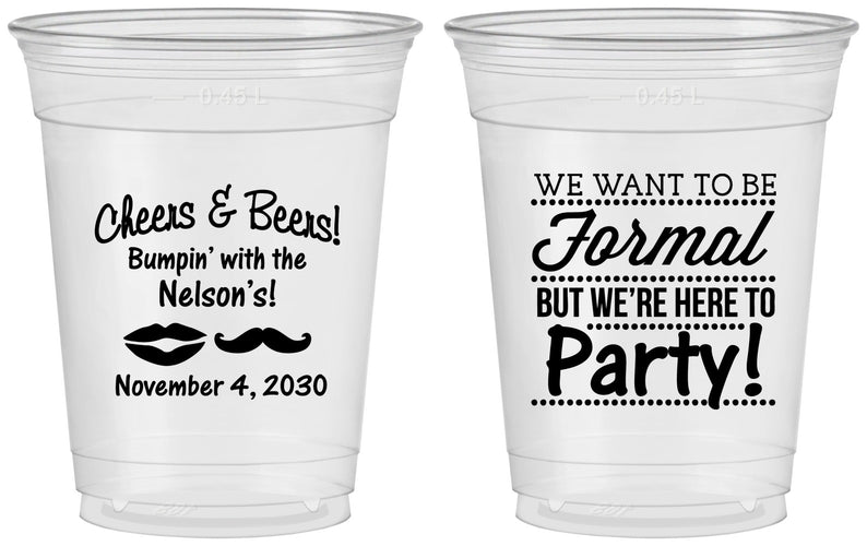 Custom Birthday 16 oz Soft Sided Clear Cups - Cheers Beers Formal | 20133