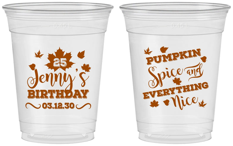 Custom Birthday 16 oz Soft Sided Clear Cups - 25th Thanksgiving | 20144